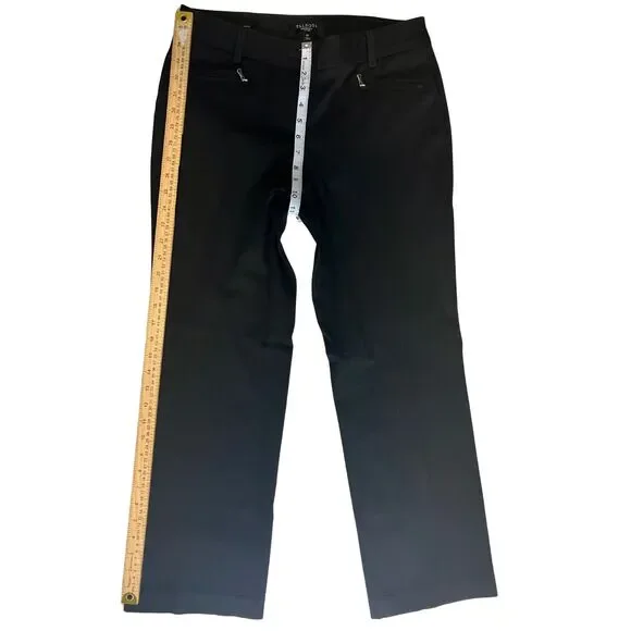 Talbots Petites Black Straight Leg Dress Pants Size 10P Zip Pockets Career - Picture 4 of 6